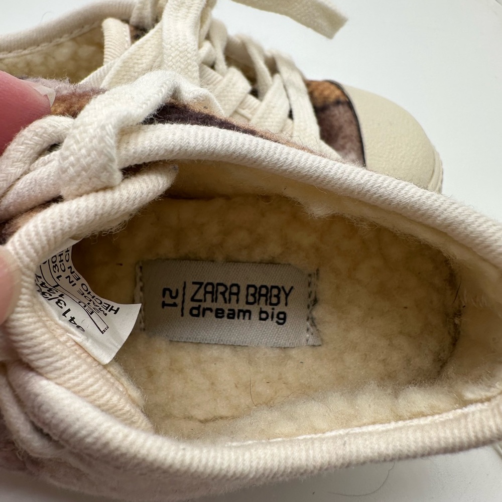 Zara Baby Dream Big Flannel Plaid Sneakers Size EU 21 (US 12-18 Months:EU 20-22) - Picture 11 of 11